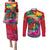 Grenada Independence Day Couples Matching Puletasi Dress and Long Sleeve Button Shirt Gwenad Bougainvillea Flowers - Wonder Print Shop