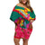 Grenada Independence Day Family Matching Off Shoulder Short Dress and Hawaiian Shirt Gwenad Bougainvillea Flowers - Wonder Print Shop