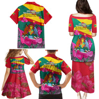 Grenada Independence Day Family Matching Puletasi Dress and Hawaiian Shirt Gwenad Bougainvillea Flowers - Wonder Print Shop