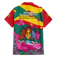 Grenada Independence Day Family Matching Tank Maxi Dress and Hawaiian Shirt Gwenad Bougainvillea Flowers - Wonder Print Shop