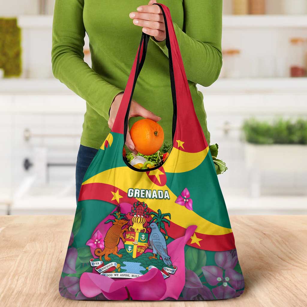 Grenada Independence Day Grocery Bag Gwenad Bougainvillea Flowers