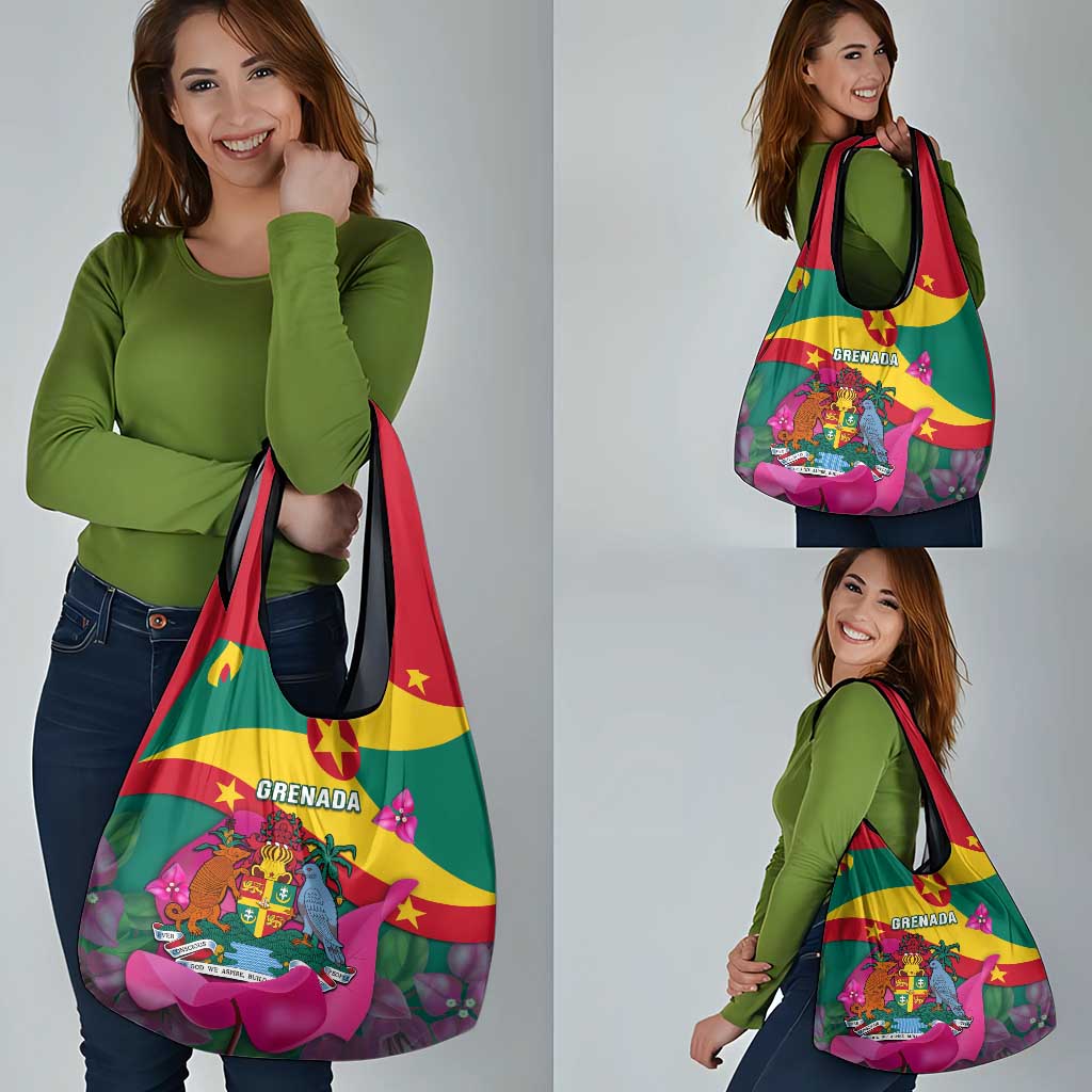 Grenada Independence Day Grocery Bag Gwenad Bougainvillea Flowers