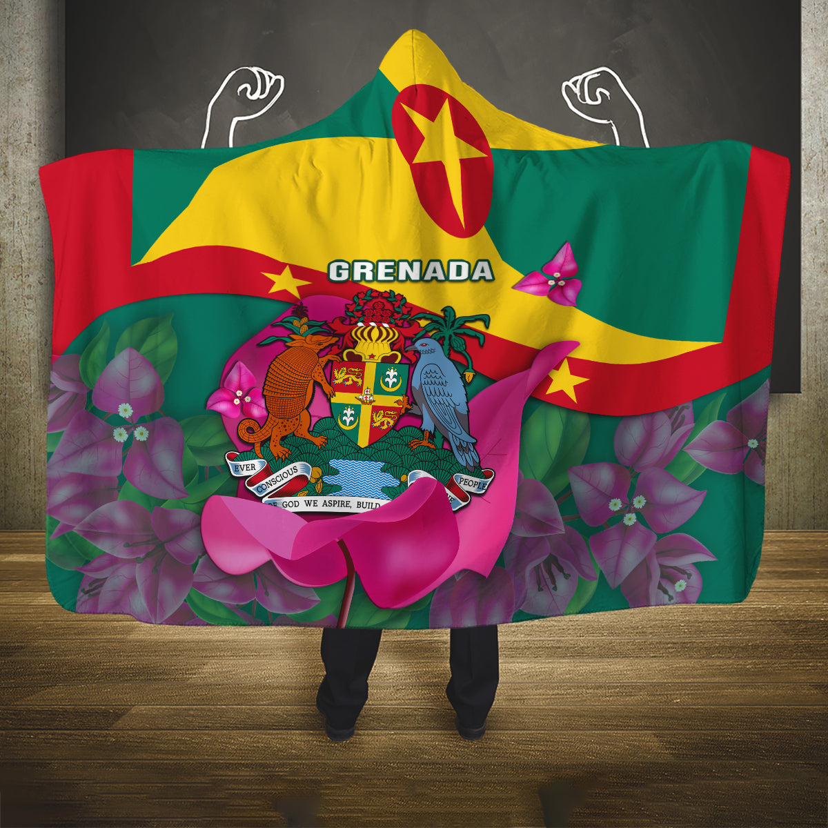 grenada-independence-day-hooded-blanket-gwenad-bougainvillea-flowers