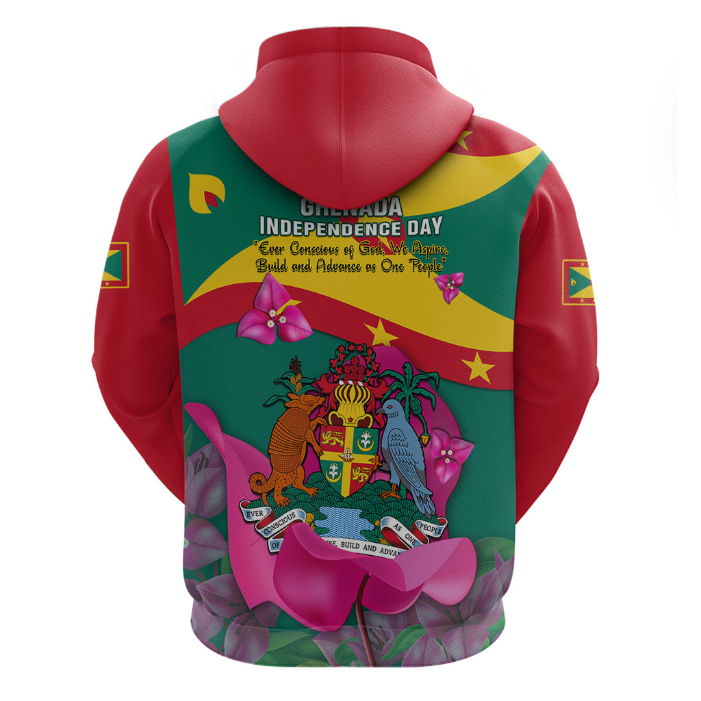 Grenada Independence Day Hoodie Gwenad Bougainvillea Flowers - Wonder Print Shop