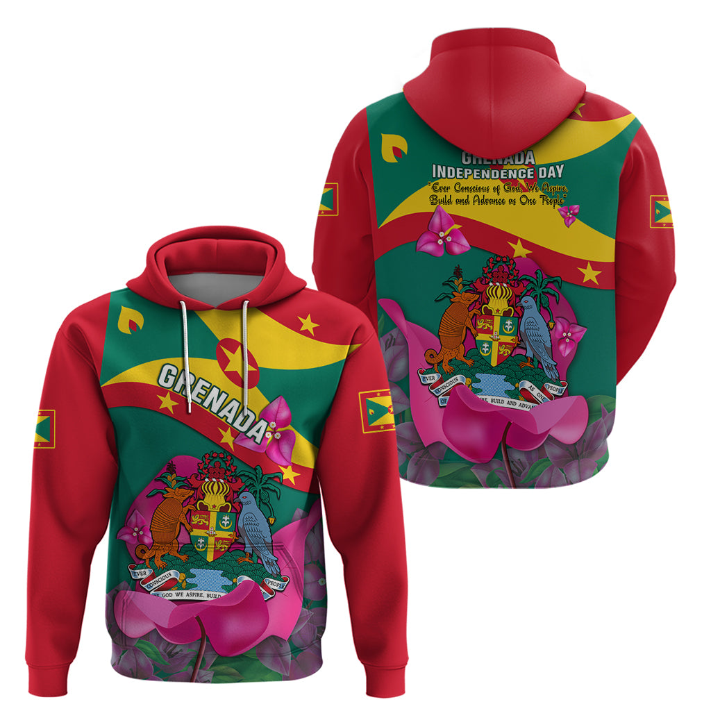 Grenada Independence Day Hoodie Gwenad Bougainvillea Flowers - Wonder Print Shop