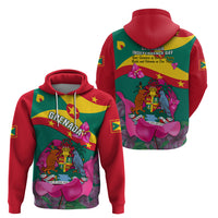 Grenada Independence Day Hoodie Gwenad Bougainvillea Flowers - Wonder Print Shop