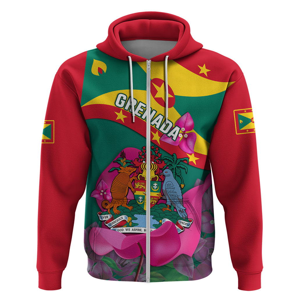 Grenada Independence Day Hoodie Gwenad Bougainvillea Flowers - Wonder Print Shop