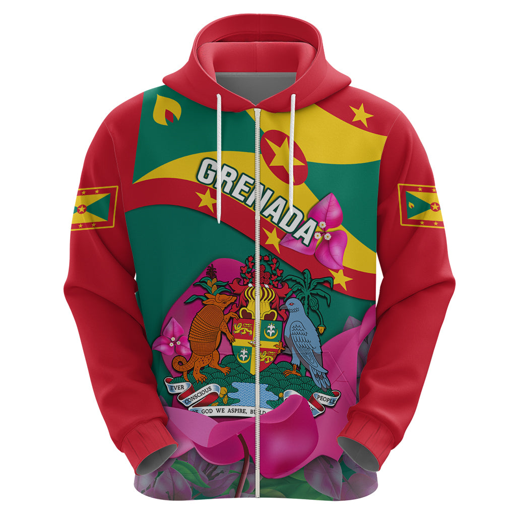 Grenada Independence Day Hoodie Gwenad Bougainvillea Flowers - Wonder Print Shop