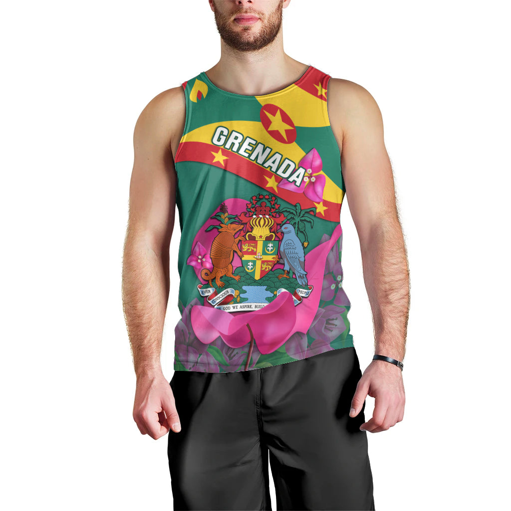 Grenada Independence Day Men Tank Top Gwenad Bougainvillea Flowers - Wonder Print Shop