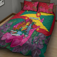 Grenada Independence Day Quilt Bed Set Gwenad Bougainvillea Flowers - Wonder Print Shop