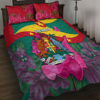 Grenada Independence Day Quilt Bed Set Gwenad Bougainvillea Flowers - Wonder Print Shop