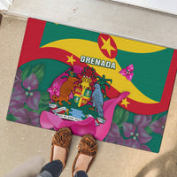 Grenada Independence Day Rubber Doormat Gwenad Bougainvillea Flowers - Wonder Print Shop