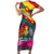 Grenada Independence Day Short Sleeve Bodycon Dress Gwenad Bougainvillea Flowers - Wonder Print Shop
