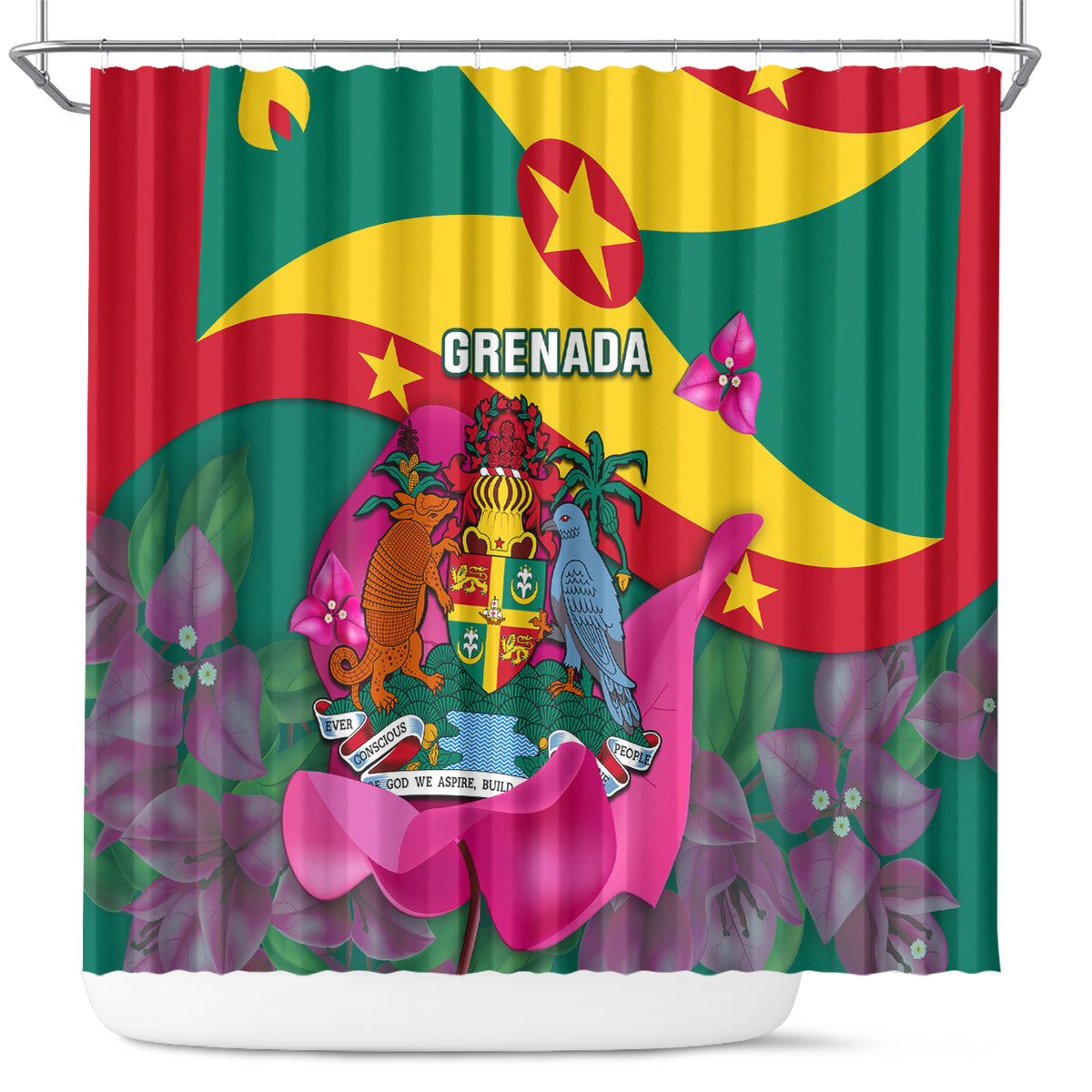 grenada-independence-day-shower-curtain-gwenad-bougainvillea-flowers