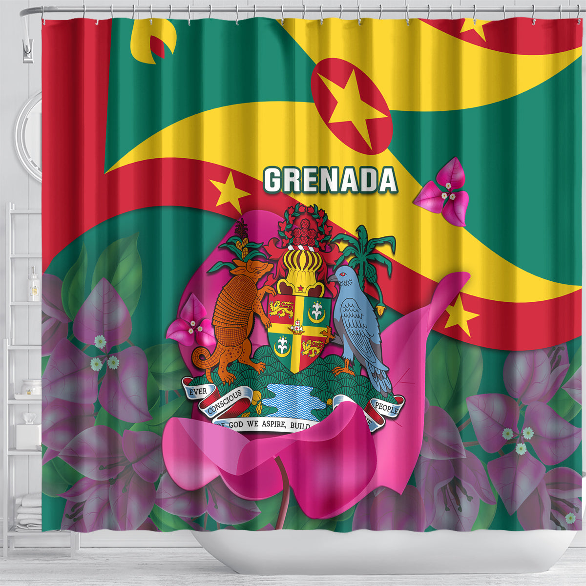 grenada-independence-day-shower-curtain-gwenad-bougainvillea-flowers