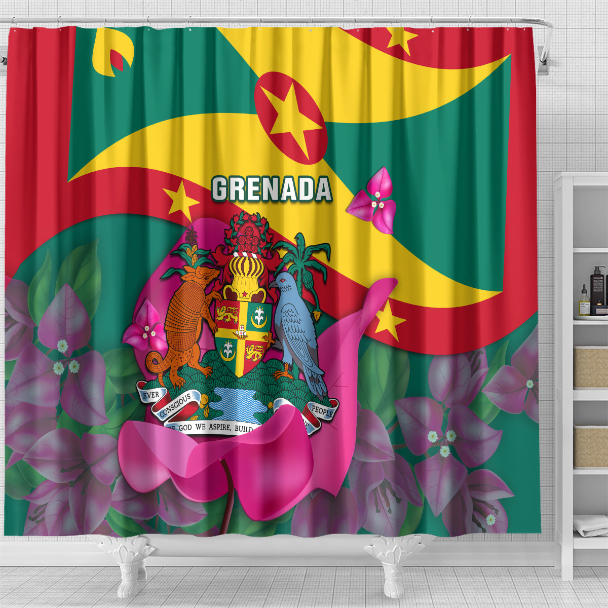 grenada-independence-day-shower-curtain-gwenad-bougainvillea-flowers