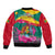 Grenada Independence Day Sleeve Zip Bomber Jacket Gwenad Bougainvillea Flowers - Wonder Print Shop