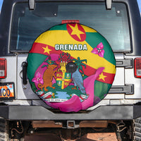 Grenada Independence Day Spare Tire Cover Gwenad Bougainvillea Flowers - Wonder Print Shop