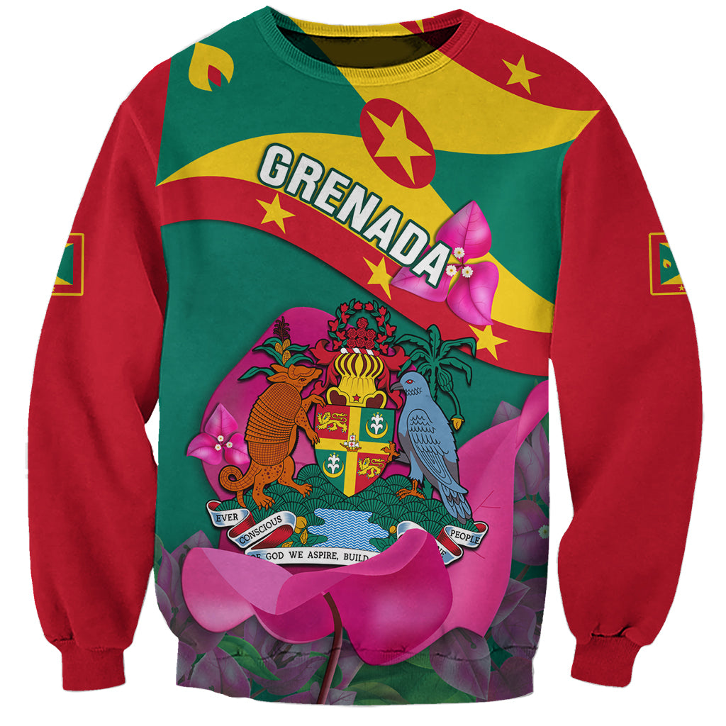 Grenada Independence Day Sweatshirt Gwenad Bougainvillea Flowers - Wonder Print Shop