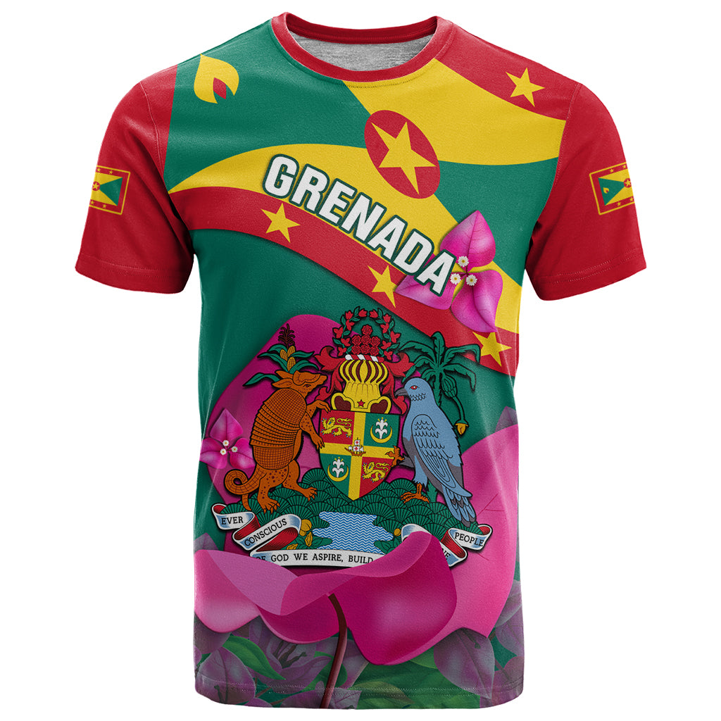 Grenada Independence Day T Shirt Gwenad Bougainvillea Flowers - Wonder Print Shop
