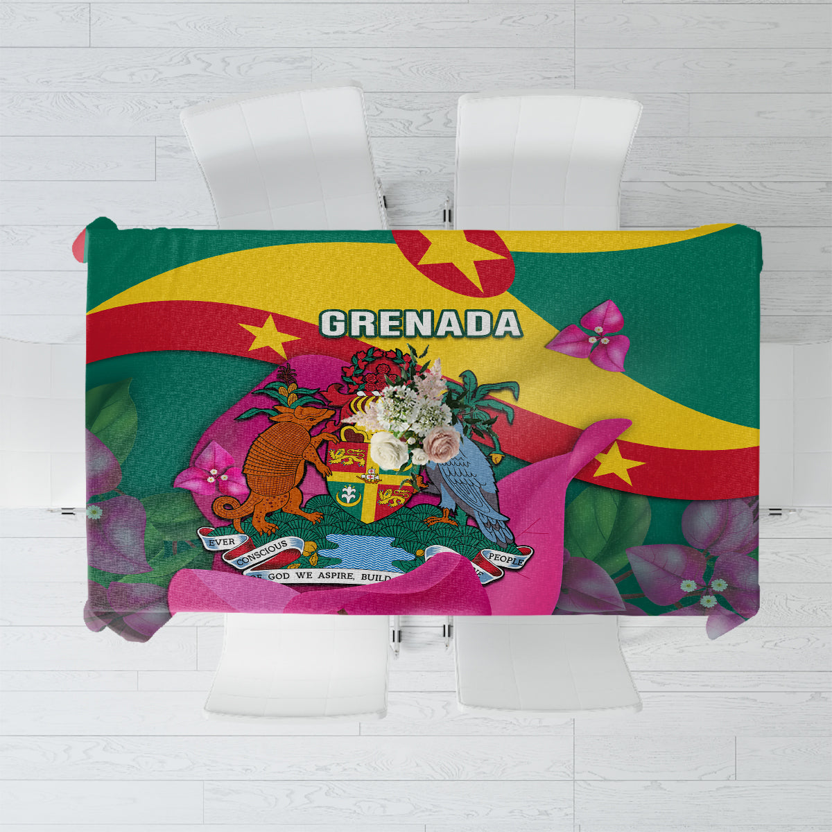 Grenada Independence Day Tablecloth Gwenad Bougainvillea Flowers - Wonder Print Shop