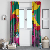 Grenada Independence Day Window Curtain Gwenad Bougainvillea Flowers - Wonder Print Shop