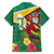 Guyana Republic Day Family Matching Off Shoulder Short Dress and Hawaiian Shirt Scarlet Macaw With Map Tropical Style