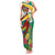 Guyana Republic Day Family Matching Tank Maxi Dress and Hawaiian Shirt Scarlet Macaw With Map Tropical Style