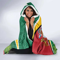 Guyana Republic Day Hooded Blanket Scarlet Macaw With Map Tropical Style