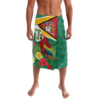 Guyana Republic Day Lavalava Scarlet Macaw With Map Tropical Style