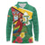 Guyana Republic Day Long Sleeve Polo Shirt Scarlet Macaw With Map Tropical Style