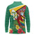 Guyana Republic Day Long Sleeve Polo Shirt Scarlet Macaw With Map Tropical Style