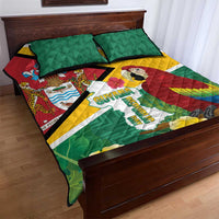 Guyana Republic Day Quilt Bed Set Scarlet Macaw With Map Tropical Style - Wonder Print Shop