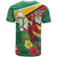 Guyana Republic Day T Shirt Scarlet Macaw With Map Tropical Style - Wonder Print Shop