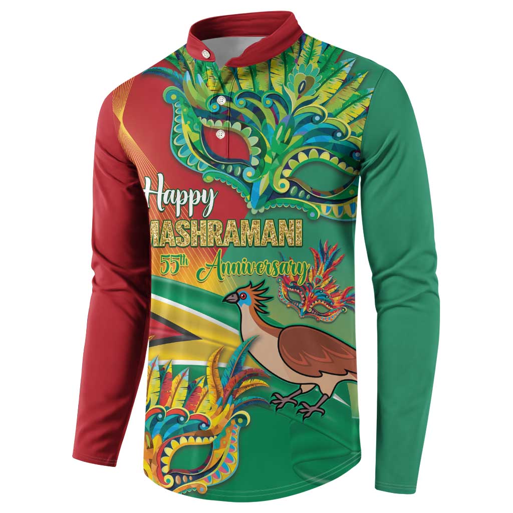 Guyana Republic Day Button Sweatshirt Happy Mashramani 55th Anniversary