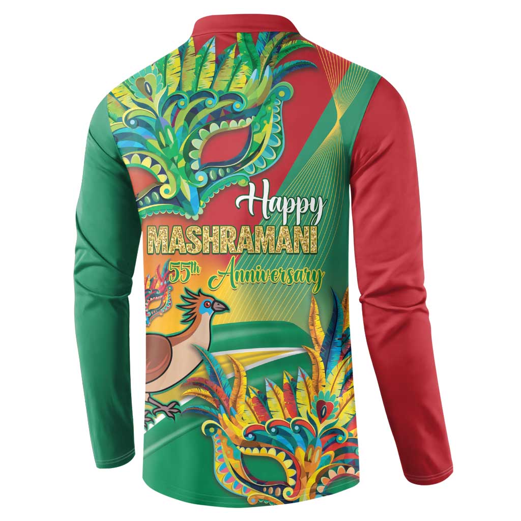 Guyana Republic Day Button Sweatshirt Happy Mashramani 55th Anniversary