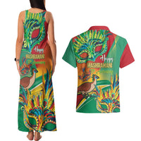 Guyana Republic Day Couples Matching Tank Maxi Dress and Hawaiian Shirt Happy Mashramani 55th Anniversary