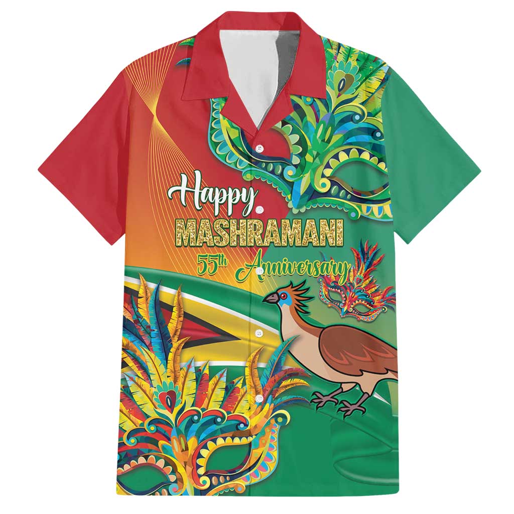 Guyana Republic Day Family Matching Short Sleeve Bodycon Dress and Hawaiian Shirt Happy Mashramani 55th Anniversary