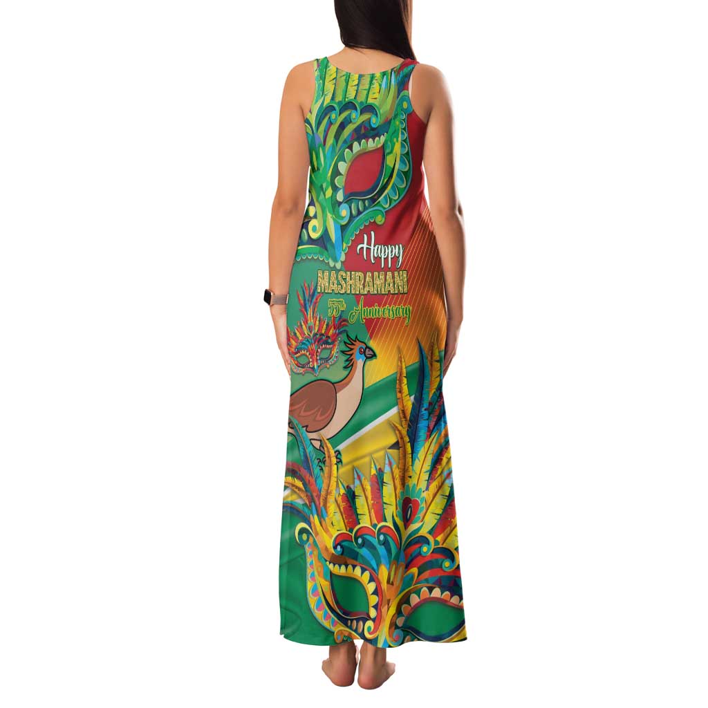 Guyana Republic Day Family Matching Tank Maxi Dress and Hawaiian Shirt Happy Mashramani 55th Anniversary