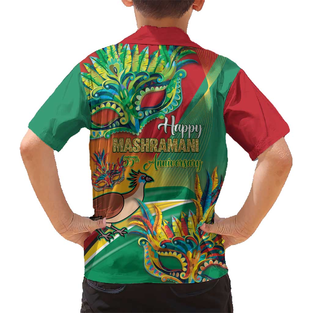 Guyana Republic Day Kid Hawaiian Shirt Happy Mashramani 55th Anniversary