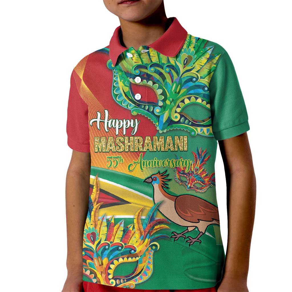 Guyana Republic Day Kid Polo Shirt Happy Mashramani 55th Anniversary