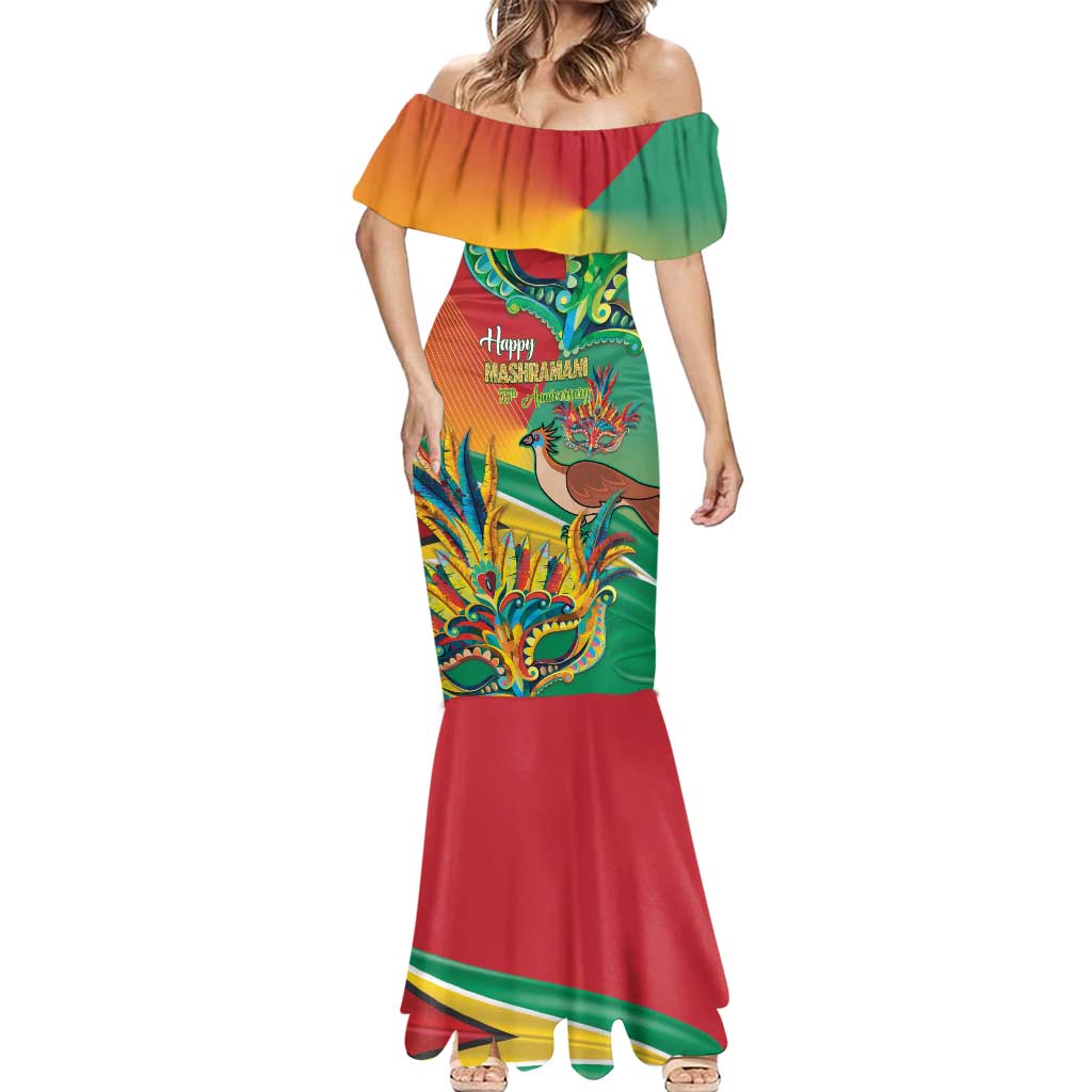 Guyana Republic Day Mermaid Dress Happy Mashramani 55th Anniversary