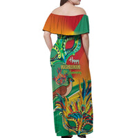 Guyana Republic Day Off Shoulder Maxi Dress Happy Mashramani 55th Anniversary