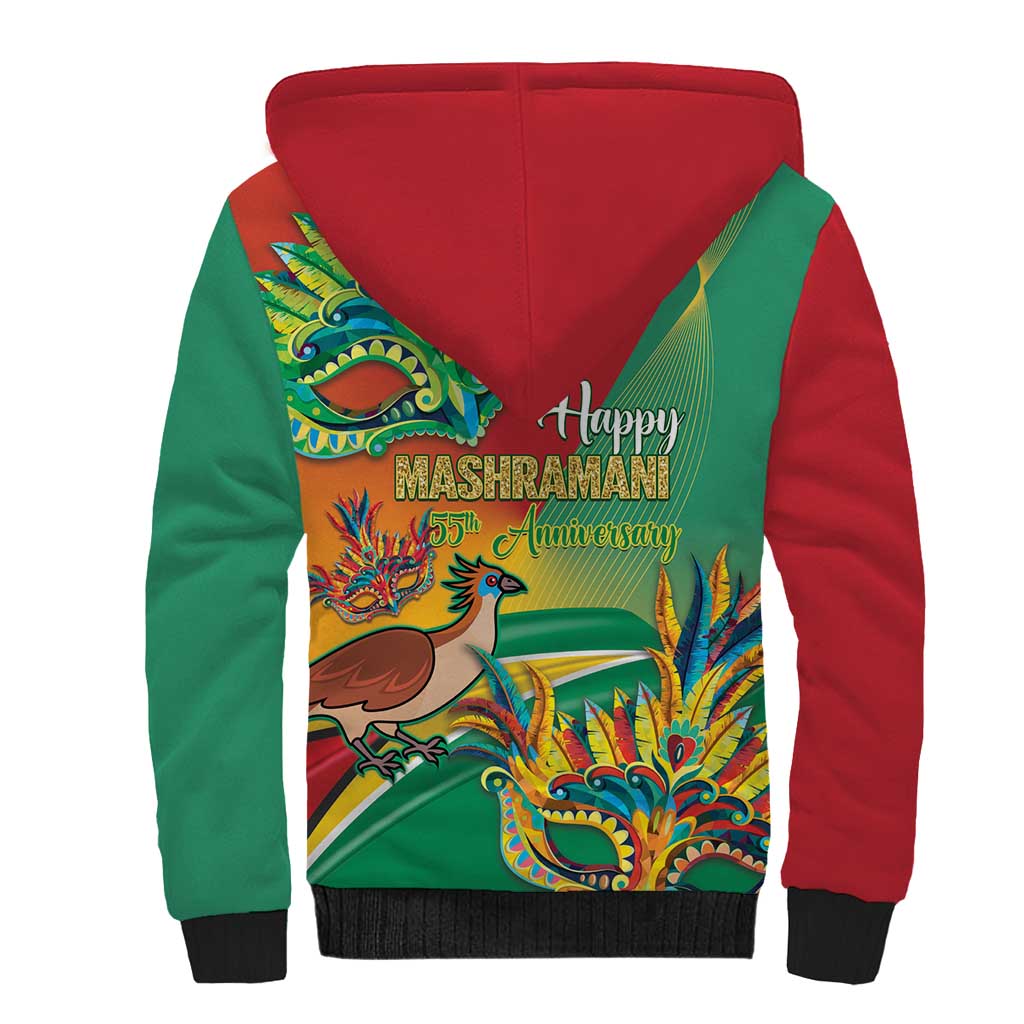 Guyana Republic Day Sherpa Hoodie Happy Mashramani 55th Anniversary - Wonder Print Shop