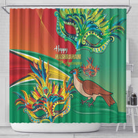 Guyana Republic Day Shower Curtain Happy Mashramani 55th Anniversary - Wonder Print Shop