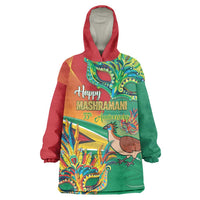 Guyana Republic Day Wearable Blanket Hoodie Happy Mashramani 55th Anniversary - Wonder Print Shop