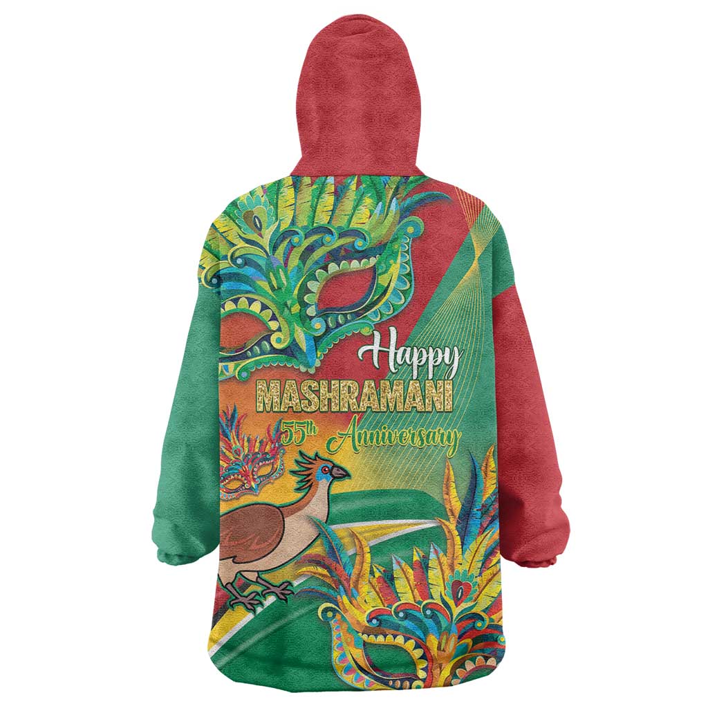 Guyana Republic Day Wearable Blanket Hoodie Happy Mashramani 55th Anniversary - Wonder Print Shop