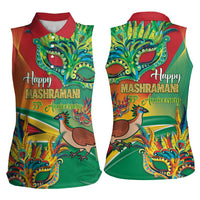 Guyana Republic Day Women Sleeveless Polo Shirt Happy Mashramani 55th Anniversary - Wonder Print Shop