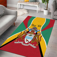 Personalized Guyana Coat Of Arms Area Rug Flag Color