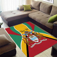Personalized Guyana Coat Of Arms Area Rug Flag Color